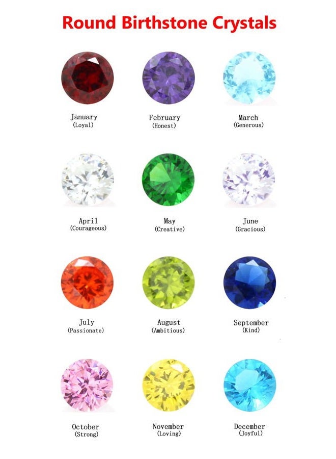 Beffy Birthstone Charms - 96Pcs 5mm Birthday Crystal Charms for Glass Living Floating Memory Locket Bracelet Pendant Necklace - Image 3