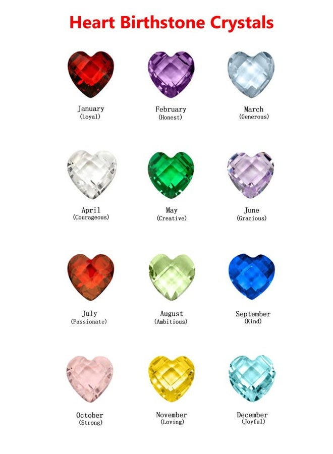 Beffy Birthstone Charms - 96Pcs 5mm Birthday Crystal Charms for Glass Living Floating Memory Locket Bracelet Pendant Necklace - Image 2