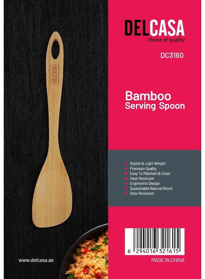 DELCASA Delcasa DC3160 Bamboo Serving Spoon, Brown - Image 1
