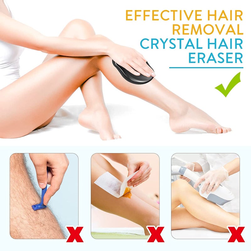 Deoxys Crystal Hair Eraser for Women and Men Deoxys Magic Hair Remover Painless Exfoliation Magic Hair Removal Tool Crystal Hair Remover for Arms Legs - Image 4