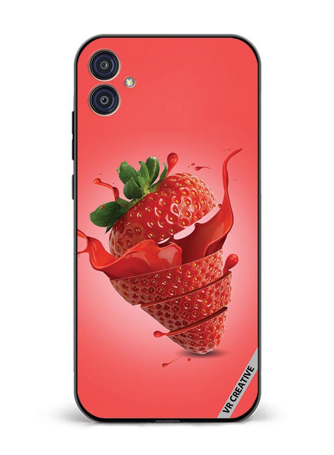 VR CREATIVE Protective Case Cover For Samsung Galaxy M04/F04 Strawberry Design Multicolour - Image 1