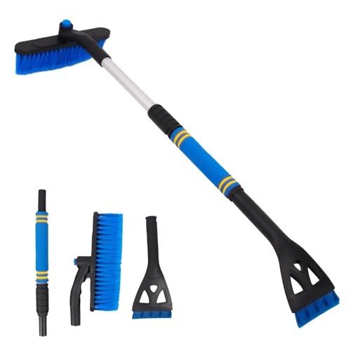 CYDZSW Snow Brush and Ice Scrapers for Car Windshield,Ice Scraper for Freezer,35" Extendable Snow Scraper,Detachable Snow Removal Tool with Ergonomic Foam Grip for Car SUV and Truck (Blue) - Image 1