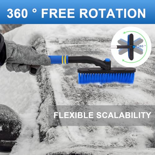 CYDZSW Snow Brush and Ice Scrapers for Car Windshield,Ice Scraper for Freezer,35" Extendable Snow Scraper,Detachable Snow Removal Tool with Ergonomic Foam Grip for Car SUV and Truck (Blue) - Image 5