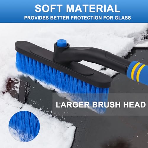 CYDZSW Snow Brush and Ice Scrapers for Car Windshield,Ice Scraper for Freezer,35" Extendable Snow Scraper,Detachable Snow Removal Tool with Ergonomic Foam Grip for Car SUV and Truck (Blue) - Image 3