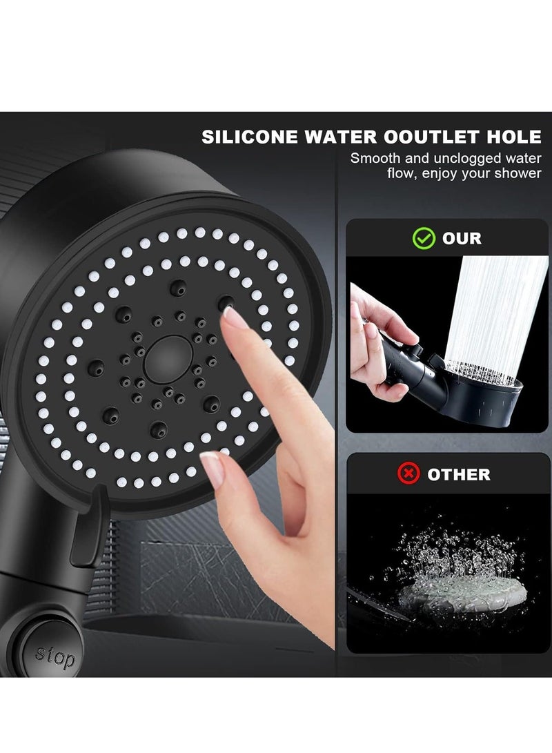 Handheld Shower 5 Modes Power Head,Shower Head and Hose 1.5m with Temperature Indicator, Water Saving for Adults Children Pets  - Image 3