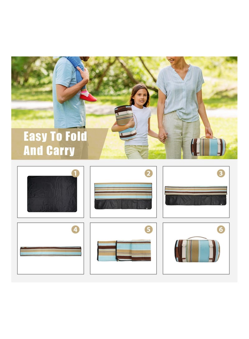 KASTWAVE Outdoor Picnic Mat, Versatile Waterproof Outdoor Blanket - Extra Large Beach Mat, Sand-Free and foldable, with Carry Strap | Portable Camping and Park Blanket for Grass, Hiking, Travel, and Concerts - Image 5