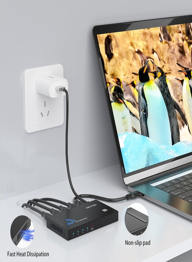 Arvitek Slim 4K HDMI Splitter 1 in 4 Out w/USB C Cable, Arvitek HDMI Splitter 1x4 4K@30Hz for HDTV TV Monitor PS4 Fire Stick - Image 2