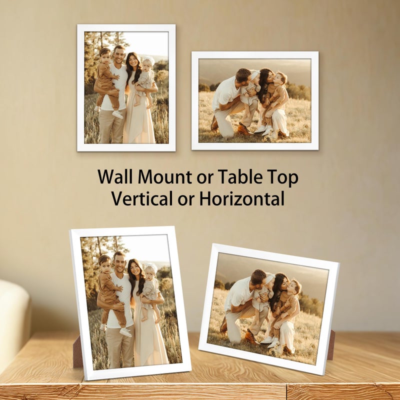 جيفت جاردن GiftGarden 6x8 إطار الصورة الأبيض 6 × 8 إطار صورة رفيع لعرض الجدار المنضدة - Image 3