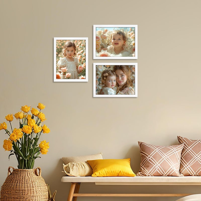 جيفت جاردن GiftGarden 6x8 إطار الصورة الأبيض 6 × 8 إطار صورة رفيع لعرض الجدار المنضدة - Image 4