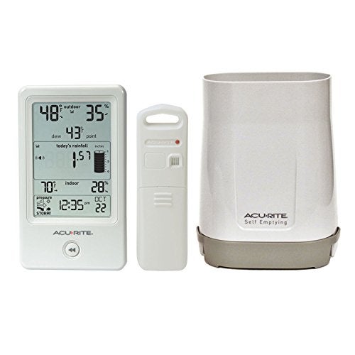 Acurite AcuRite 01089M Rain Gauge with Thermometer  Humidity 