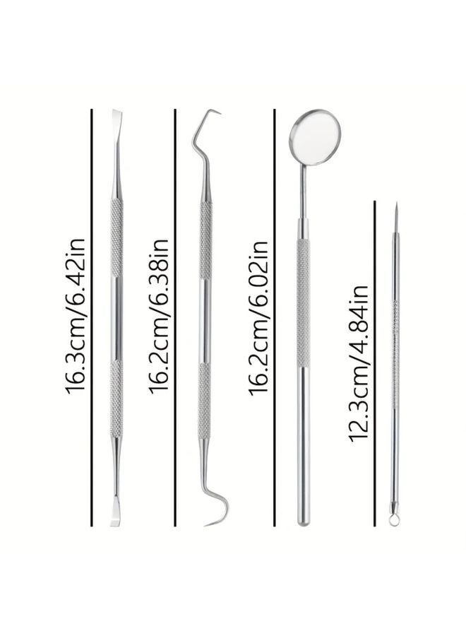 4 Piece Stainless Steel Interdental Picks With Storage Case Dental Cleaning Tool - Image 4