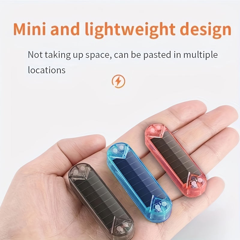 New Car Simulation Anti Theft Light Solar Charging Intelligent Lighting Low Light Environments Warning Bicycle Venue Black 1pc - Image 1