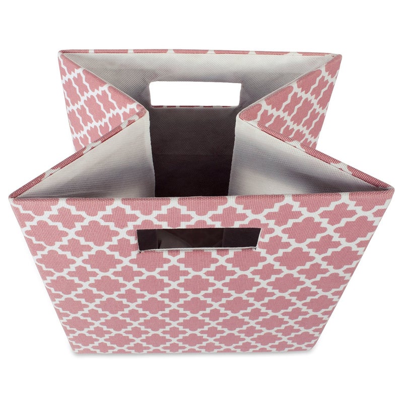 DII Hard Sided Collapsible Fabric Storage Container for Nursery, Offices, & Home Organization, (13x13x13") - Lattice Rose - Image 5