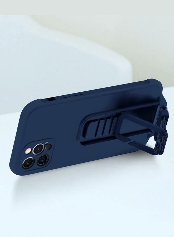 CATANES حافظة وواقٍ للشاشة لجهاز آيفون 12 برو ماكس - عبوة 2 مع حزام وحافظة قابلة للتعديل باللون الأزرق - Image 4