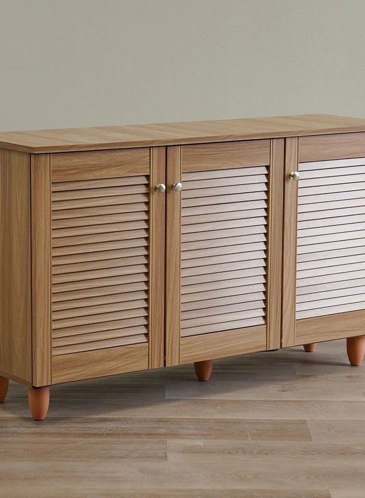 DANUBE HOME Niva 12-Pair Shoe Cabinet Modern Design Furniture Wooden Shoe Organizer For Entryway Hallway Living Room Made In Malaysia Shoe Storage Rack L114xW33.6xH67.5 cm - Brown - Image 4