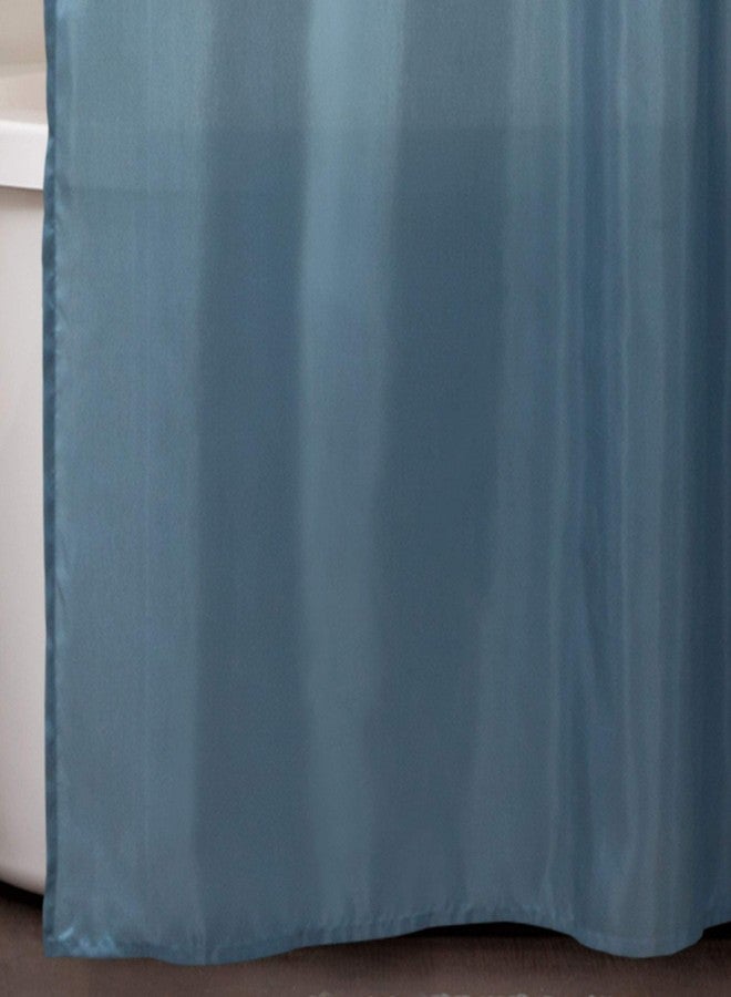 Lush Decor Flower Drops Shower Curtain | Embroidered Textured Fabric Floral Bathroom Decor, 72” x 72”, Blue and White - Image 4