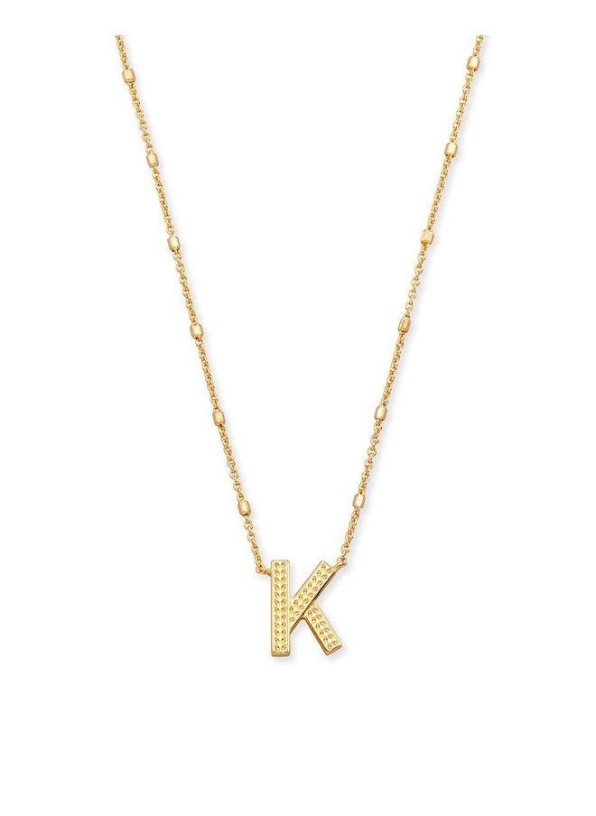 Kendra Scott Kendra Scott Letter K Pendant Necklace for Women, Fashion Jewelry, 14k Gold-Plated Brass, Gold Metal, Letter K  - Image 1