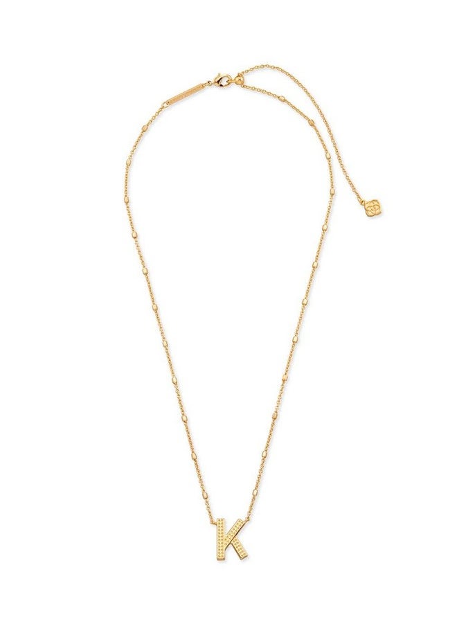 Kendra Scott Kendra Scott Letter K Pendant Necklace for Women, Fashion Jewelry, 14k Gold-Plated Brass, Gold Metal, Letter K  - Image 2