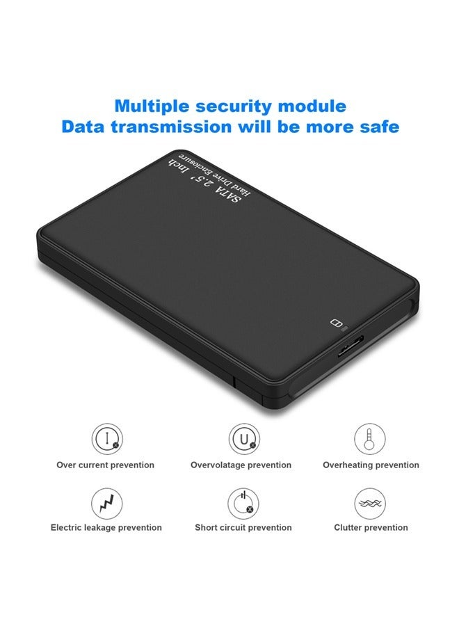 Hard Drive Enclosure for 2.5-inch SATA Interface Hard Drive (SDD/HDD), Support All 2.5inch 7mm-9.5mm SATA HDD/SDD Up to 2TB with USB3.0 Data Cable, Black - Image 4