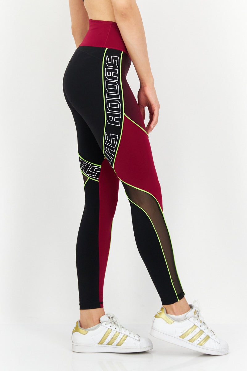 Adidas Women Sportswear Fit Training Leggings, Burgundy Combo - Image 2