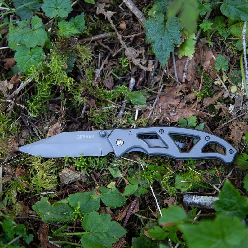 Gerber Gear Paraframe I EDC Folding Pocket Knife, 3" Fine Edge with Safety Frame Lock, Stainless Steel, Grey - Image 5