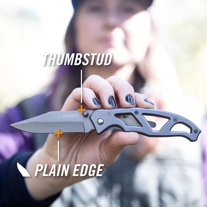Gerber Gear Paraframe I EDC Folding Pocket Knife, 3" Fine Edge with Safety Frame Lock, Stainless Steel, Grey - Image 2