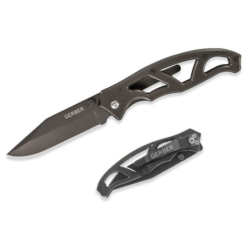 Gerber Gear Paraframe I EDC Folding Pocket Knife, 3" Fine Edge with Safety Frame Lock, Stainless Steel, Grey - Image 1
