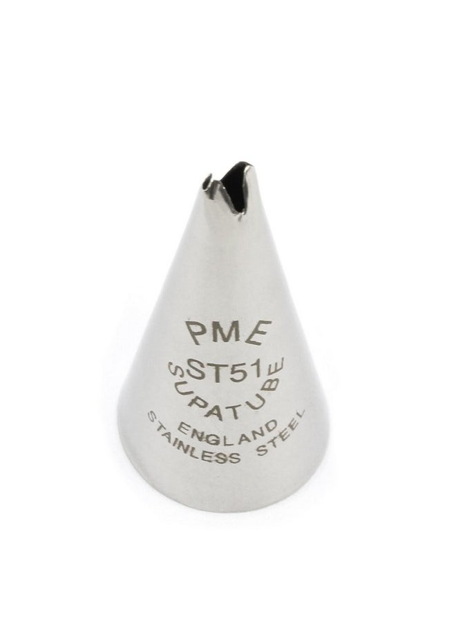 PME Stainless Steel Medium Leaf Supatube Decorating Tip # 51, Silver, Standard  - Image 1