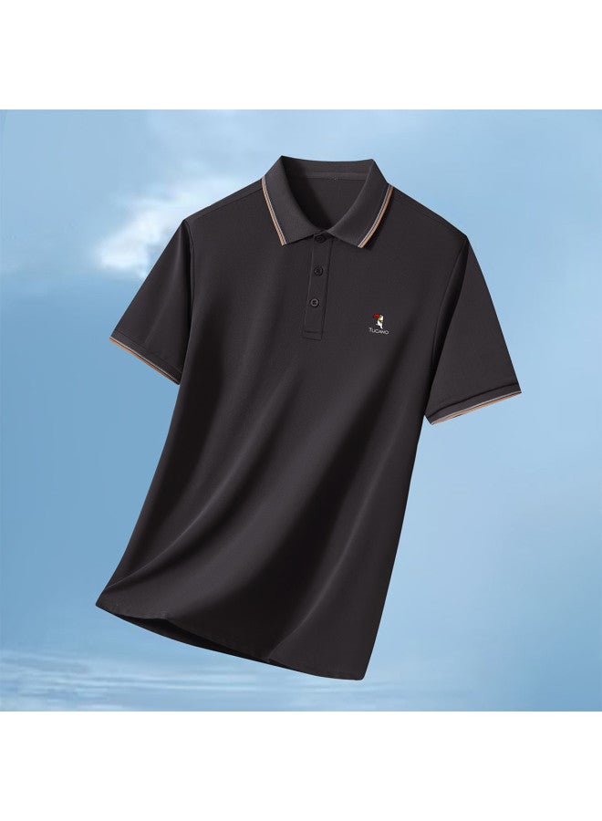 Tucano men's Polo Shirt Short Sleeve Summer Business Casual Turn-down Collar Top For Middle-aged & Elderly Fathers - Image 2