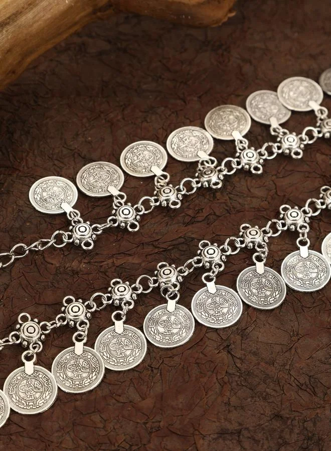 Take Two  Silver-Toned Round Pendants Waist Chain for Women | Best Price UAE