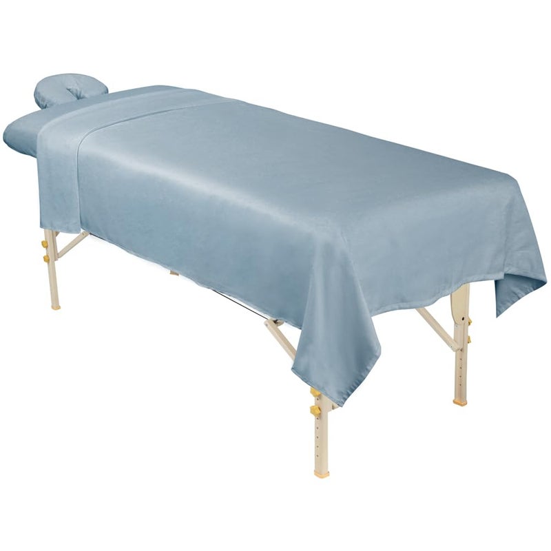 ForPro Professional Collection Premium Microfiber 3-Piece Massage Sheet Set, Wisteria, Ultra-Light, Stain, and Wrinkle-Resistant Includes Flat, Fitted Sheet and Massage Face Rest Cover - Image 3
