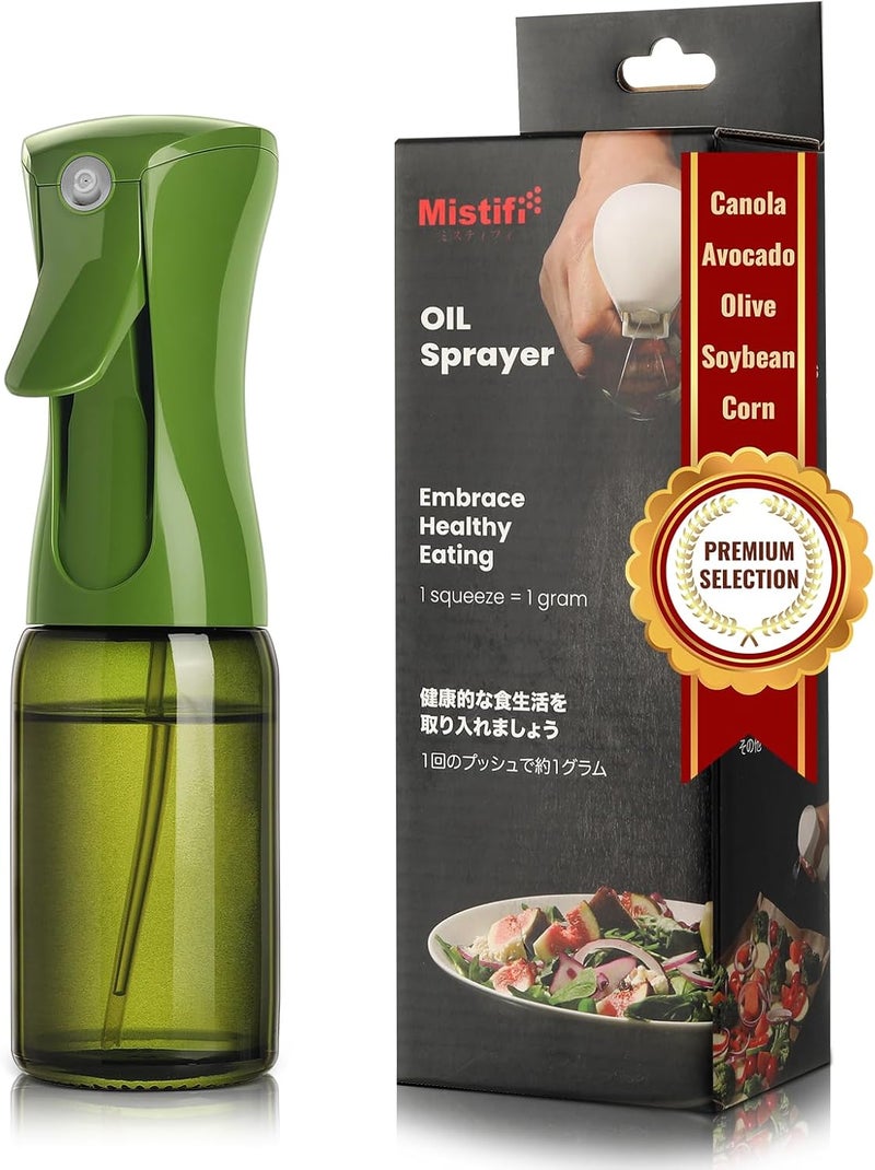 Mistifi Premium Oil Sprayer, Olive Oil Sprayer – Dark Glass Bottle for Cooking, Air Fryer & Salad – Fine Mist, Easy Press – Abyss/Olive Green - Image 1