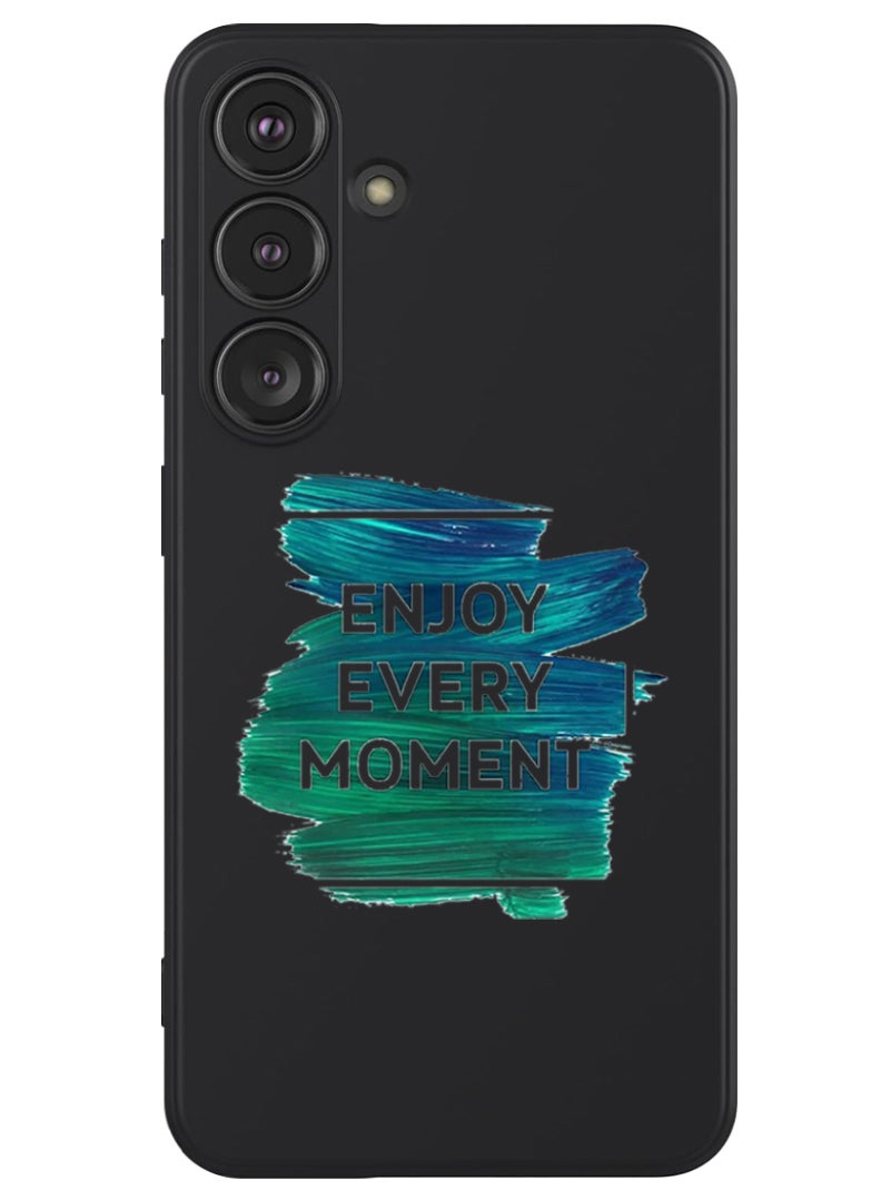 Theodor Protective Slim Fit Case Liquid Silicone Cover with Full Body Protection Anti-Scratch Shockproof Case For Samsung Galaxy S24 (Black) - Enjoy - Image 1