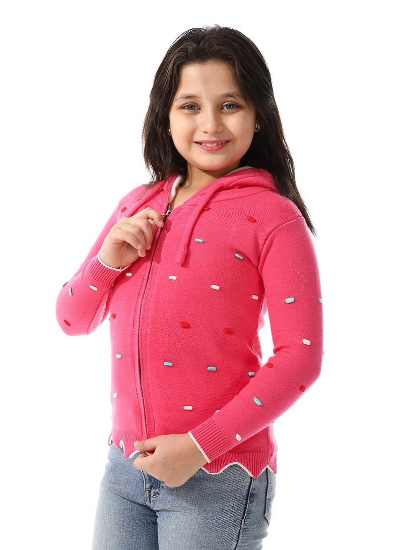 Andora Padded Prominent Sweatshirt For Girls_Fuchsia  - Image 2