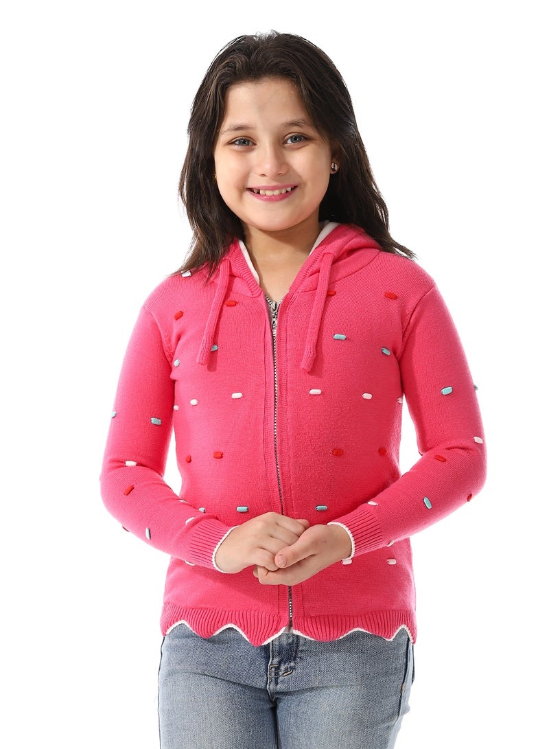 Andora Padded Prominent Sweatshirt For Girls_Fuchsia  - Image 1
