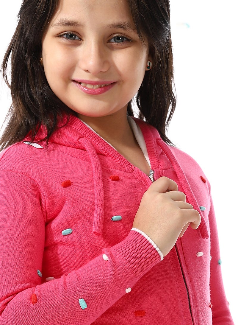 Andora Padded Prominent Sweatshirt For Girls_Fuchsia  - Image 4