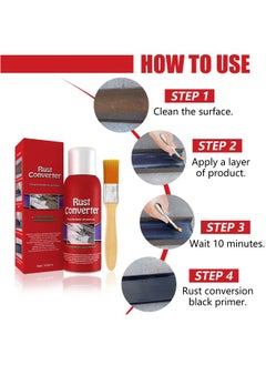Car Rust Remover, Multipurpose Rust Remover, Car Chassis Rust Converter, Water-based Metal Rust Remover, Rust Inhibitor, Anti Rust Remover for Car Truck with Brush (100ML)