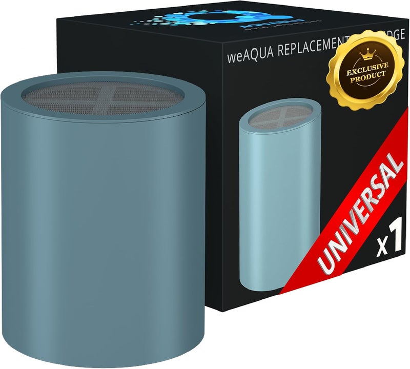 WEAQUA Heavy Duty NO BS Shower Filter Replacement Cartridge 1 Pack – 99% Removal of Hard Water, Chlorine, Heavy Metals & Fluoride – Universal Fit – High Output (Teal) - Image 1