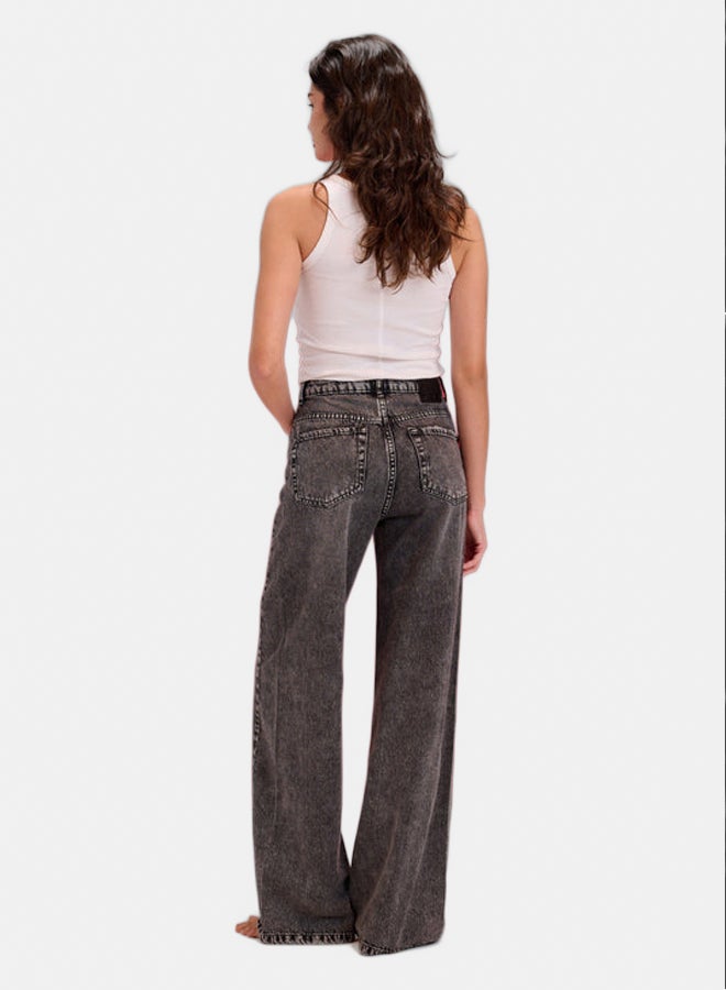 TGS Grey Acid Wash Flared Leg Women Jeans - Image 3