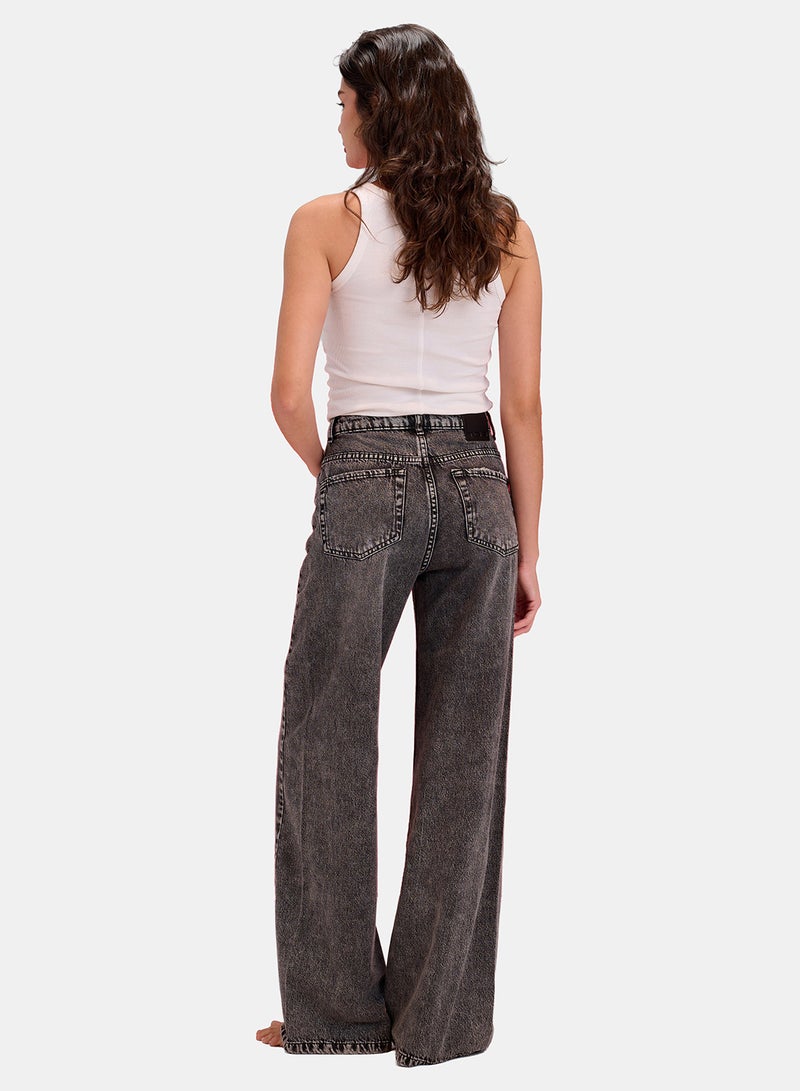 TGS Grey Acid Wash Flared Leg Women Jeans - Image 2