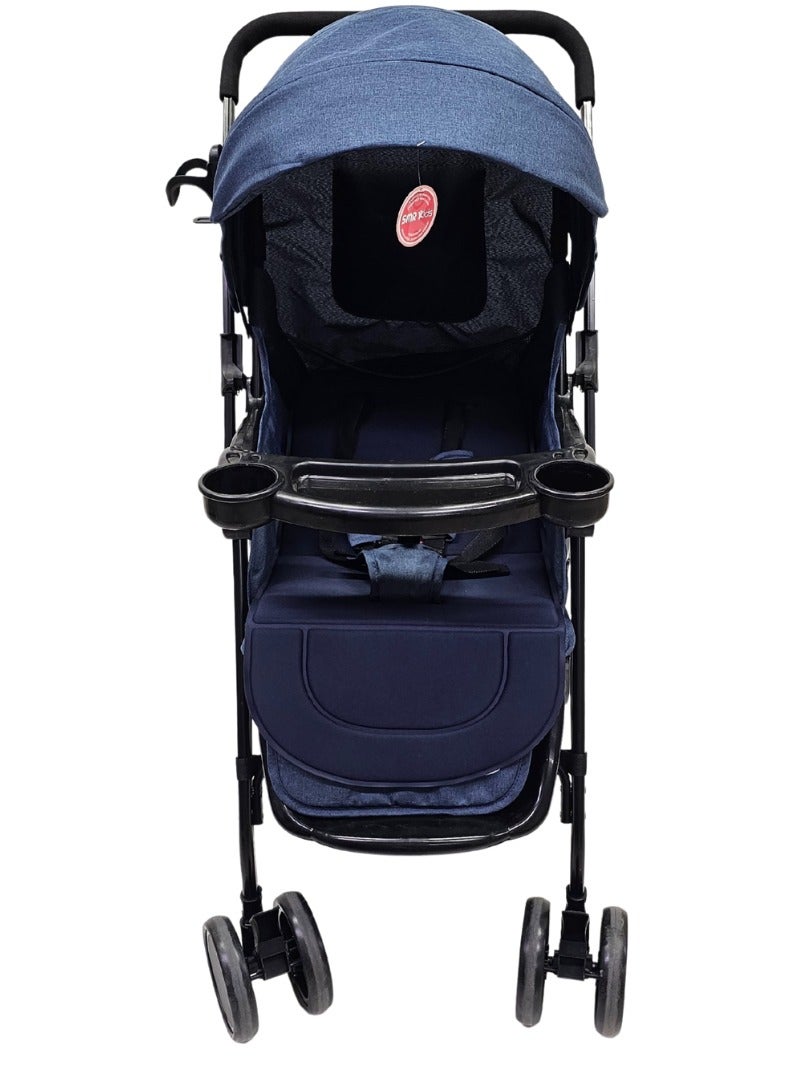 SMR Kids Foldable stroller, extendable canopy, 5-point safety harness, adjustable seat, front tray with cup holders - Image 5