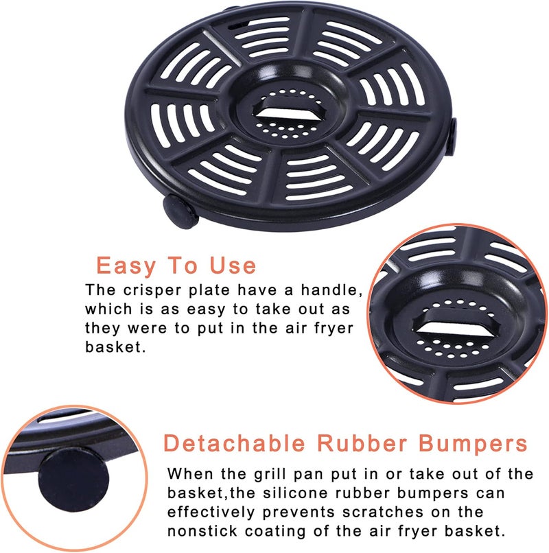 Croask Air Fryer Replacement Crisper Plate For Ninja AF100 to AF150,Grill Pan for Ninja FD401 Foodi OP300 to OP500 Crisper Plate,Air fryer Accessories,Non-Stick - Image 3
