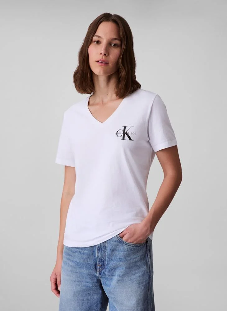 Calvin Klein Jeans 2 Pack of Logo V Neck T-Shirt