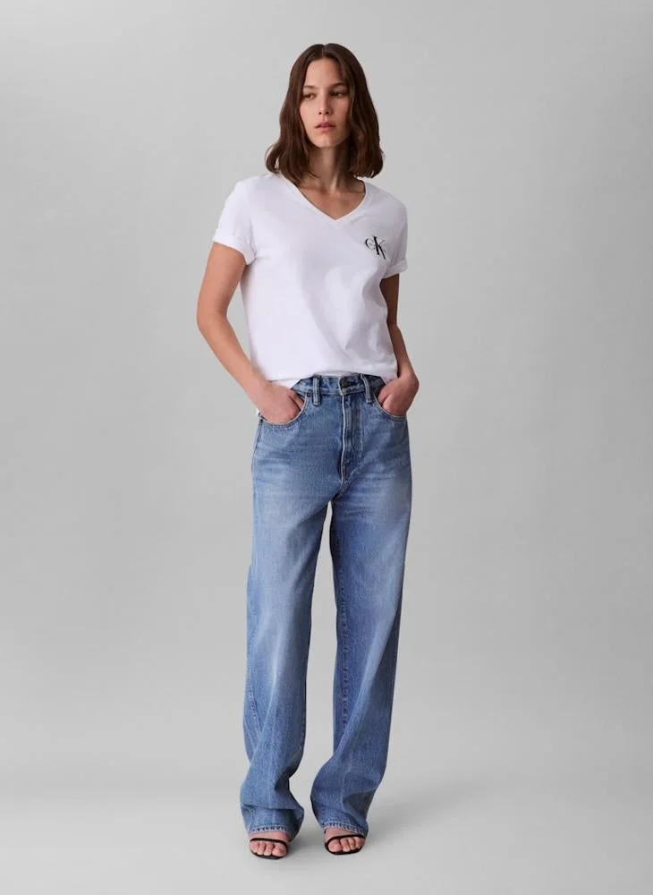 Calvin Klein Jeans 2 Pack of Logo V Neck T-Shirt
