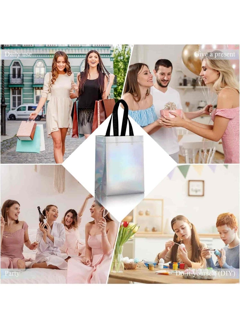 ميتوي حقائب هدايا 15 قطعة ، 32 * 12 * 28 سنتيمتر غير منسوجة قابلة لإعادة الاستخدام حقائب هدايا بالجملة ، مع مقابض سوداء وقاعدة متينة ، حقائب هدايا الكريسماس لأعياد الميلاد ، الزفاف ، عيد الفصح، عيد الميلاد ، حفلة عطلة - Image 5