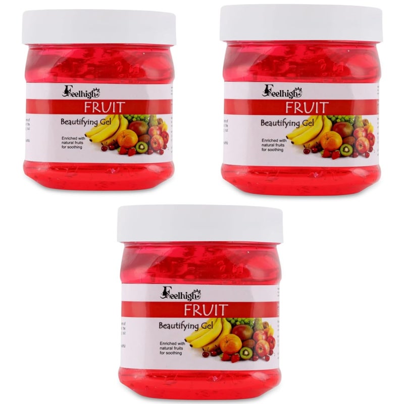Feelhigh Combo Mix Fruit Face Body Massage Gel Brighter Complexion 500ml Each Men And Women Pack 3 - Image 1
