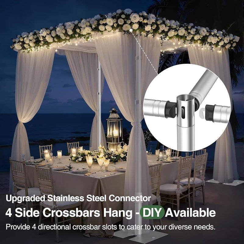 EMART Heavy Duty Pipe and Drape Backdrop Stand Kit, 3mx3m/10x10ft, Silver - Image 5