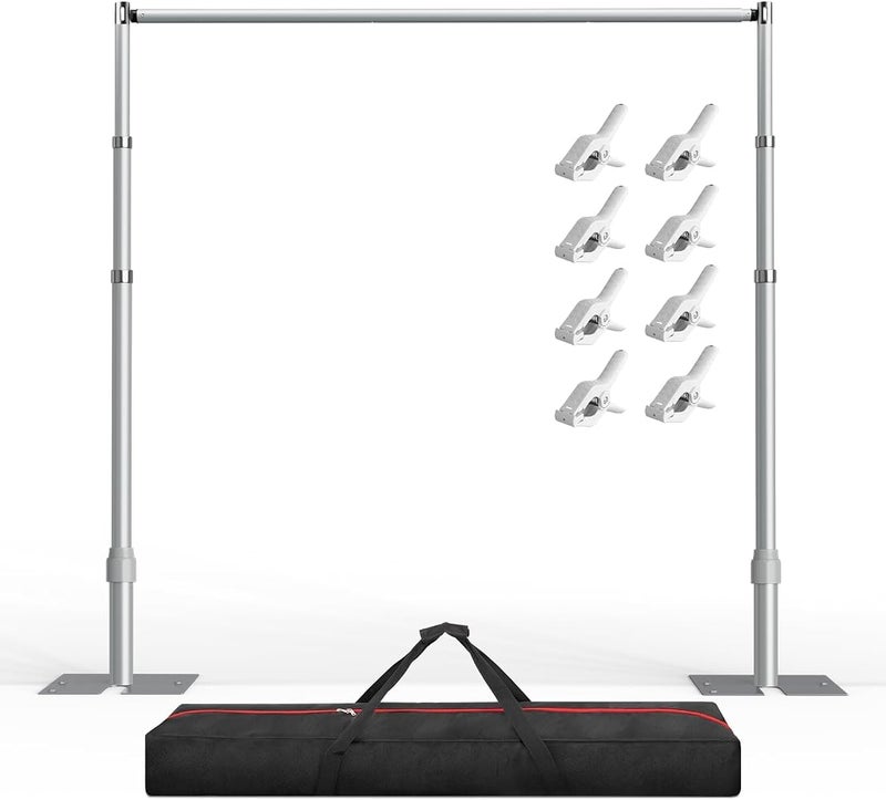 EMART Heavy Duty Pipe and Drape Backdrop Stand Kit, 3mx3m/10x10ft, Silver - Image 1