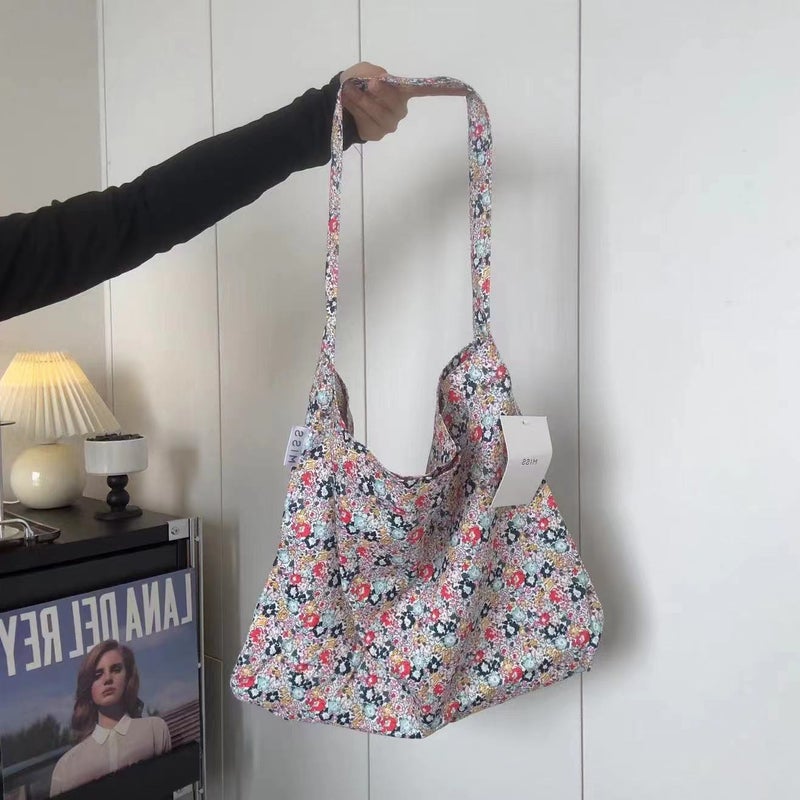 New Retro Floral Bag Ins Zhang Ruonan'S Same Style Thin Cotton Bag Fresh Small Floral Shoulder Bag Crossbody Bag Thin - Image 4