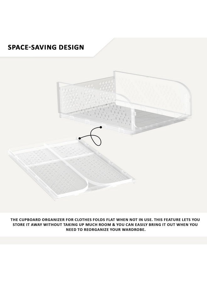Kuber Industries (3 Pcs) Multipurpose Foldable Cloth Organizer for Wardrobe & Almirah | Kids Shelf for Clothes & Organiser Storage Box for Cupboard Kitchen & Bathroom | Transparent - Image 5